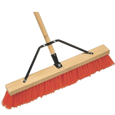 24 in stiff push broom with brace