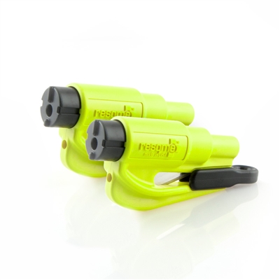 Two ResQMe Keychain Window Breaker / Seatbelt Cutters - Lime