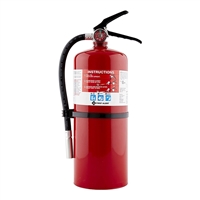 This red rechargeable fire extinguisher is great to have in your home or business