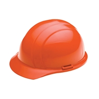 This orange hard hat is great for keeping you safe. It's durable and adjustable suspension.