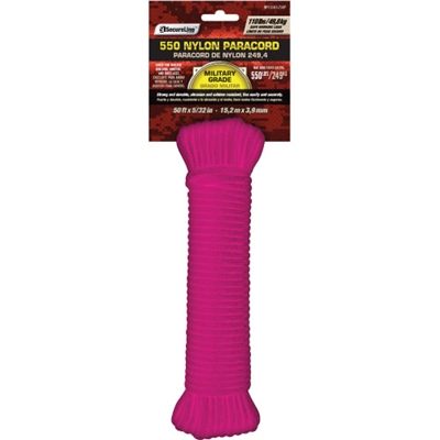 Nylon 550 Paracord Pink 50 ft