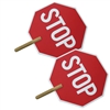 Stop / Stop Sign with Wood Handle