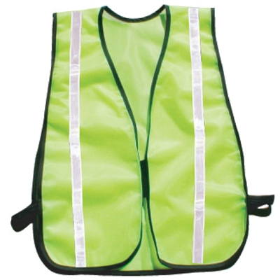 Fine Mesh Safety Vest with Stripes - Hi-Vis Lime