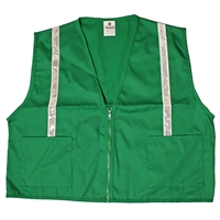 Green Cloth Fitted Vest with Stripes - XL