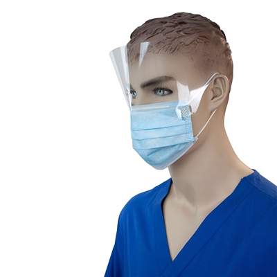 Procedure Mask with Plastic Shield - 25-Pack