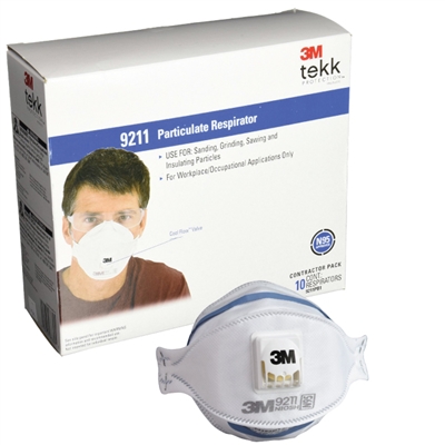 N95 Valved Particulate Respirators - 10-Pack 3M 9211 mask