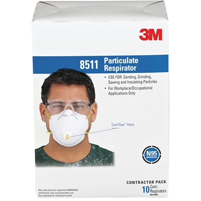 3M Cool Flow Valve Particulate Respirator 8511