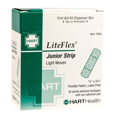 Lite-Flex Junior Strip Woven Adhesive Bandages - 5/8" x 2.25" - 50-Pack