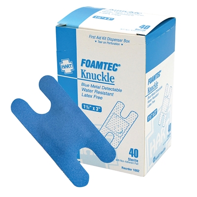 Blue Foamtec Knuckle Adhesive Bandages 40 Pack