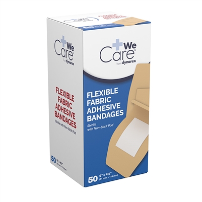 Woven Adhesive Bandages 2" x 4 1/2" - 50-Pack