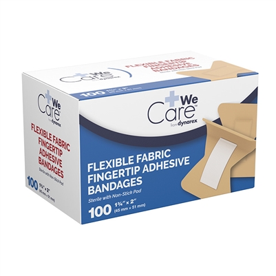 Fingertip Adhesive Fabric Bandage 100 Pack