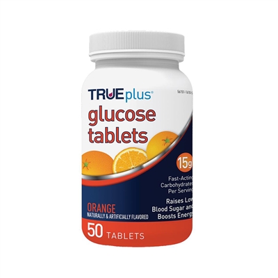 Glucose Tablets Chewable Orange - 50 Bottle