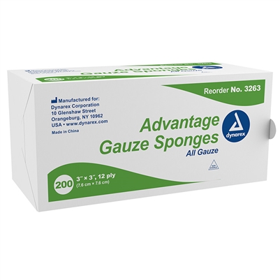 gauze pads non sterile 3 in x 3 in 200 pack