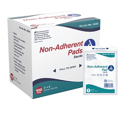 Non Adherent Pads Sterile 3 in x 4 in 100 Pack