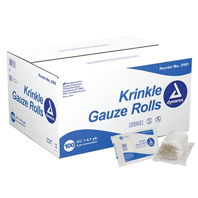 Krinkle Gauze Roll 4 1/2 in Sterile Case of 100