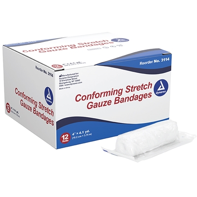 Stretch Gauze Bandage Roll 4 in Sterile 12 Pack