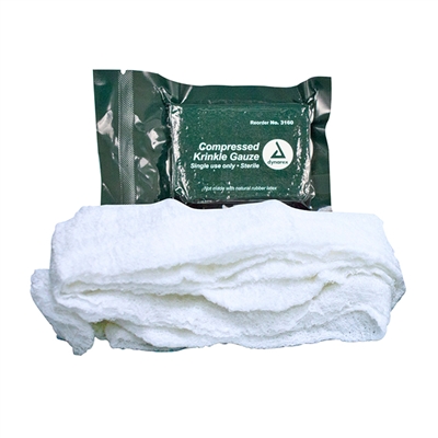 Compressed Krinkle Gauze Bandage 4 1/2" - Sterile