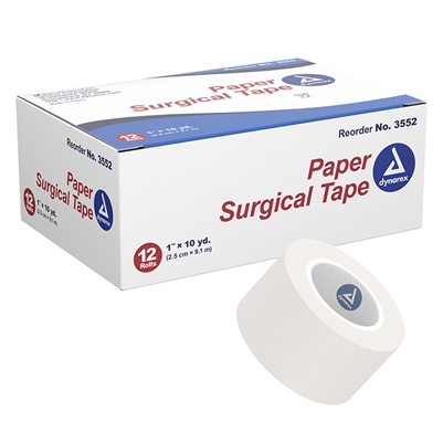 Paper Surgical Tape 1 in x 10 Yd 12 Pack