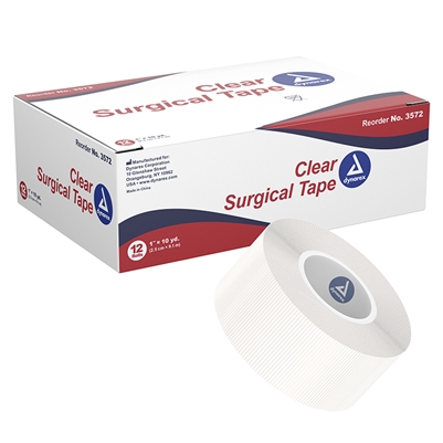 Clear Surgical Tape 1 in x 10 Yds 12 Pack