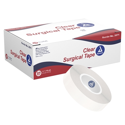 Clear surgical tape half in x 10 Yds 24 Pack