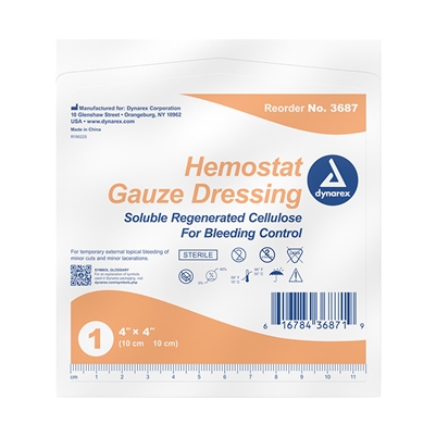 Hemostat Gauze Dressing 4 in x 4 in