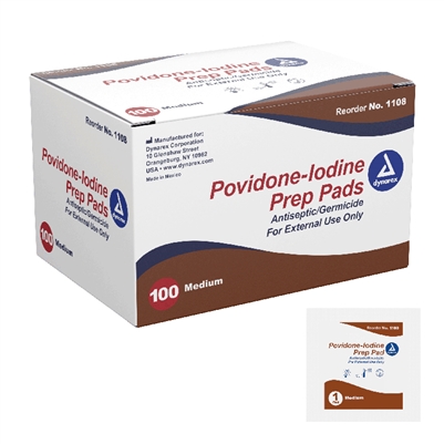 Povidone Iodine Prep Pads 100 Pack