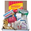 Box of bandages and scissors and strips for a 25 person First Aid Kit