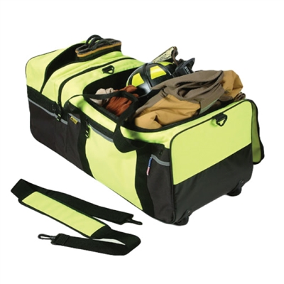 Hi Visibility Lime Large Wheeled Turnout Gear Bag