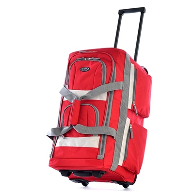 22 in Wheeled Duffel Bag - Red